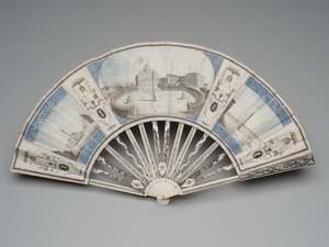 Folding fan with views of the monuments of Rome, c.1780s-1790s by Italian School
