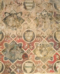 Fragment of a Fresco Decorated with Coats of Arms