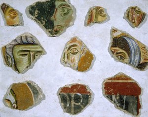 Fragments of a medieval wall painting from the Abbey of Monte Cassino by Italian School