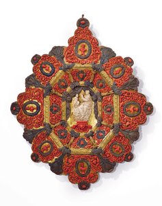 Frame with relief of the Virgin and Child by Italian School