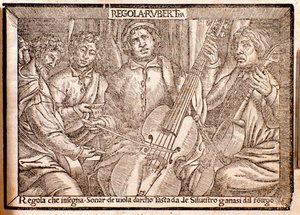 Frontispiece of Regola Rubertina treatise on viola da gamba by Italian School