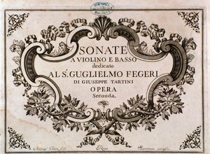 Frontispiece of Musical Score for Sonatas by Giuseppe Tartini by Italian School