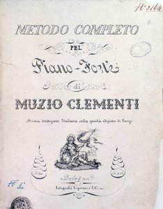 Frontispiece of Textbook, Complete Method for the Piano by Italian School