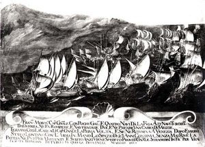 General Francisco Morosini (1618-94) and the Venetian Fleet in an Encounter with the Turkish Fleet off the Coast of Crete, May 1661 by Italian School