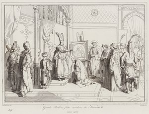 Gentile Bellini Knighted by Mehmed II by Italian School