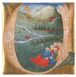 Historiated Initial Depicting Elisha in the Mantle of Elijah, Cutting from an Antiphonary by Italian School
