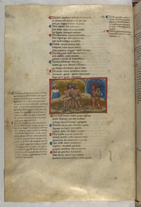 Inferno: A group of thieves, one of whom, Vanni Fucci, is attacked by a dragon and devoured by flames by Italian School
