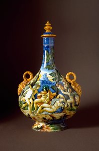 Io and Juno. Ceramic jug from Fontana workshop, Urbino by Italian School