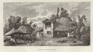 Cottages in the Valley of the Brenta River by Italian School