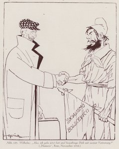 Kaiser Wilhelm II Handing Power to Bolshevik Socialism by Italian School