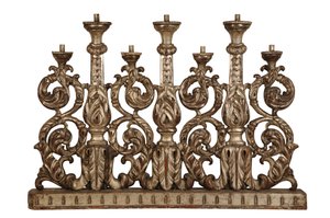 Large scale silver gilt candle holder, c.1800