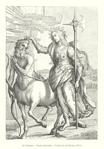 The Centaur, Sandro Botticelli, Florence Collections, Pitti (engraving) by Italian School