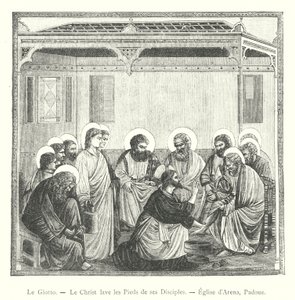 Giotto, Christ Washing the Feet of His Disciples, Arena Chapel, Padua (engraving) by Italian School