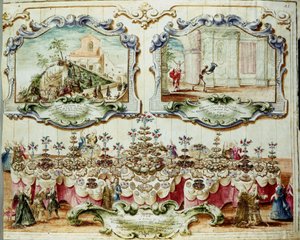 Lunch given in honor of the Bologna nobility for the feast of Saint Bartholomew. 1723. Archivio di Stato di Bologna.