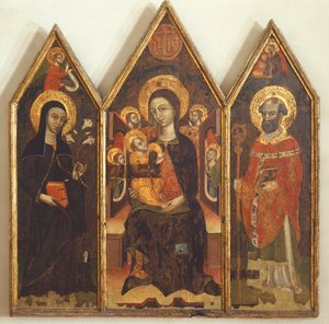 Madonna with Child between St Clare and St Basil by Italian School