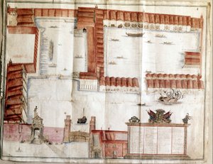 Map of the Venice Arsenal in 1580 by Italian School