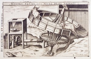 Mill Powered by Animals by Italian School
