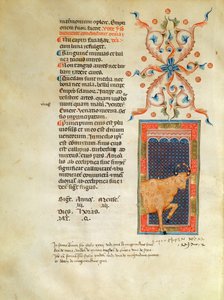 Illuminated calendar page for April