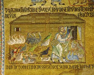 Noah Helps Pairs of Animals Enter the Ark by Italian School