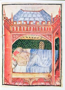 Couple in a Bed, from Tacuinum Sanitatis by Italian School