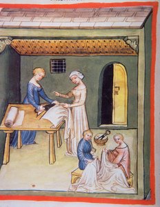The Tailors Shop: Clothes of Linen, from Tacuinum Sanitatis