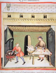The butchers: Cooking liver, from Tacuinum Sanitatis