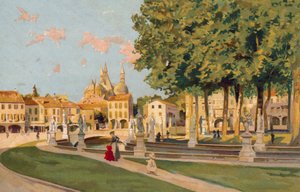 Padua: Piazza Vittorio Emanuele, Prato della Valle by Italian School