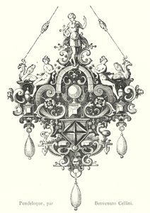 Pendant, by Benvenuto Cellini (engraving) by Italian School