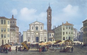 Piazza Santo Stefano from Views of Milan and its Environs by Italian School