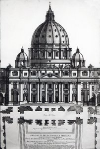 Plan of St. Peters, Rome, engraved by Alessandro Specchi by Italian School