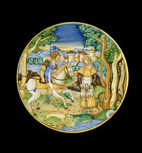 Plate with Picus and Circe by L or Lu.Ur. by Italian School