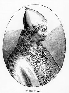Portrait of Pope Innocent IV, Illustration from Science and Literature in the Middle Ages and Renaissance, Written and Engraved by Paul Lacroix, 1878