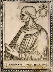 Portrait of Pope Simplicius, c.1760 (engraving) by Italian School
