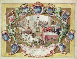 Prince Frederick Christian of Poland on a visit to the Institute of Science, Bologna in 1739