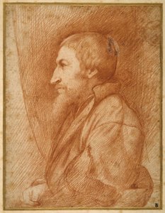 Profile portrait (self portrait?) of a bearded man by Italian School