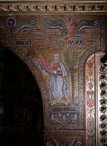 Prophet Jeremiah and symbols of evangelists John and Luke by Italian School