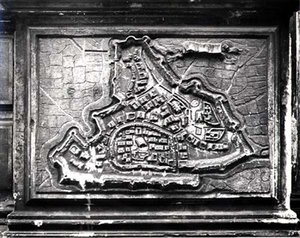 Relief Map from the Church Facade Showing the Fortress Town of Modon During the Candian War 1645-69 Between the Venetians and the Turks, Commissioned by the Barbaro Family by Italian School