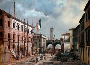 Revolutions of 1848, Five Days of Milan: Defense of the Arch of Porta Nuova on March 19th
