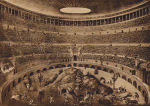 Rome: Interior of the Colosseum, Historical Reconstruction by Italian School