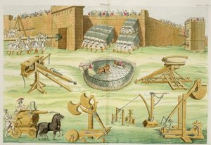 Roman Soldiers Besieging a Town, Plate 23B, Class 5 from Part I of The History of the Nations, Engraved by A. Nani by Italian School