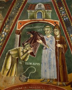 Saint Heldrad returns from Santiago de Compostela, in the Chapel of Sts. Heldrad and Nicholas by Italian School