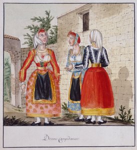 Sardinian women in costumes from Campidano, Luzzetti Collection by Italian School