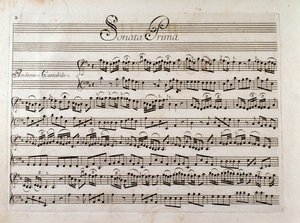 Sheet music page for "Sonata for violin and bass continuo" by Giuseppe Tartini by Italian School