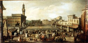 Show on Signoria Square in Florence. by Italian School