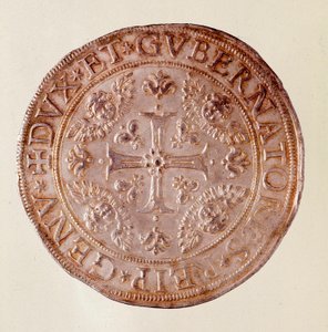 Silver Coin from Republic of Genoa with the Cross (1670)