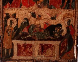 The Deposition of Christ, bottom half of a panel by Italian School