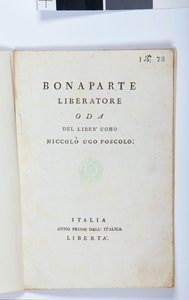 Title page of Bonaparte Liberatore by Niccolo Ugo Foscolo, original edition, 1797