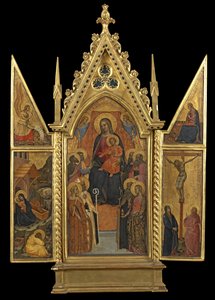 Triptych - The Virgin and Child Enthroned with Eight Saints