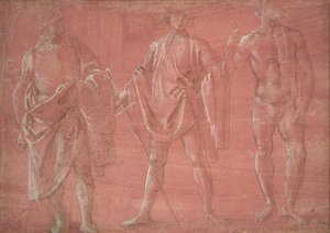 Two Clothed Models and a Nude by Italian School