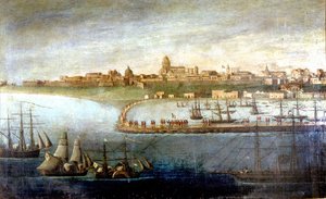 Unification of Italy: Expedition of the Thousand led by Giuseppe Garibaldi. The Landing in Marsala, Sicily. Anonymous painting. Milan Museo del Risorgimento